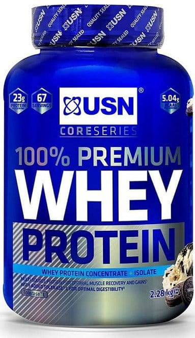 Proszki białkowe USN 100% Whey Protein Premium smetanová sušenka 2.28kg