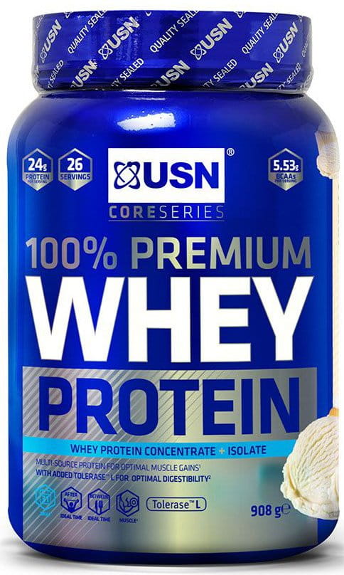 Proszki białkowe USN 100% Whey Protein Premium vanila 2.28kg